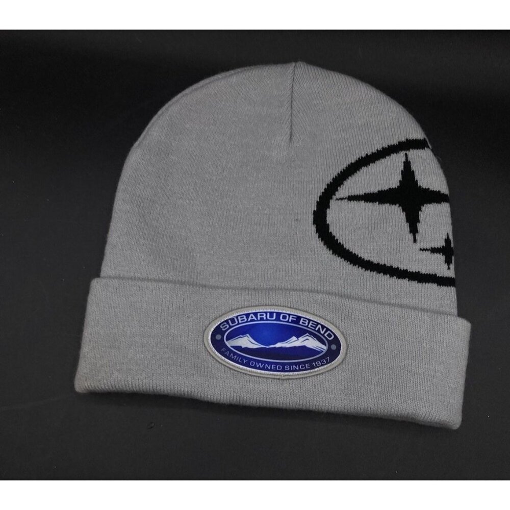 Subaru Of Bend Central Oregon Beanie Hat Grey With Patch